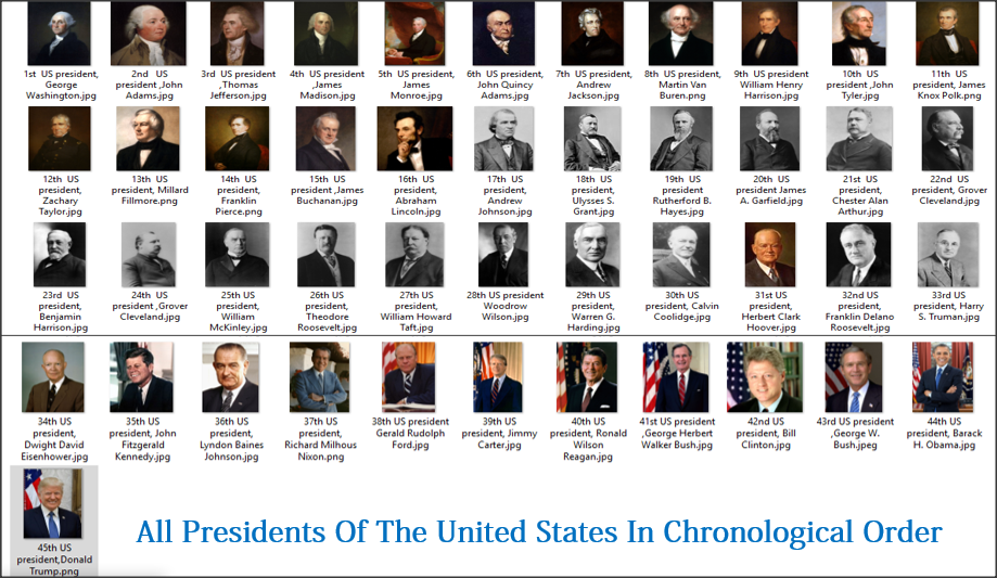 all presidents names and pictures
